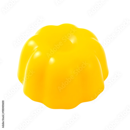 a bright yellow jelly dessert, jiggly and sweet, ideal for dessert designs, food photography or highlighting delicious and fun treats for parties or special occasions photo