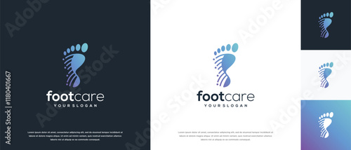 Foot care logo design. Podiatry foot care logo template. Foot logo symbol icon