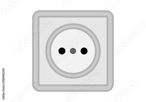 Enchufe europeo eléctrico en fondo blanco