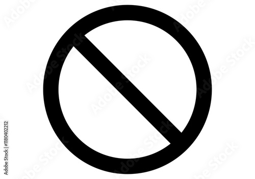 Icono negro de señal de prohibido en fondo blanco