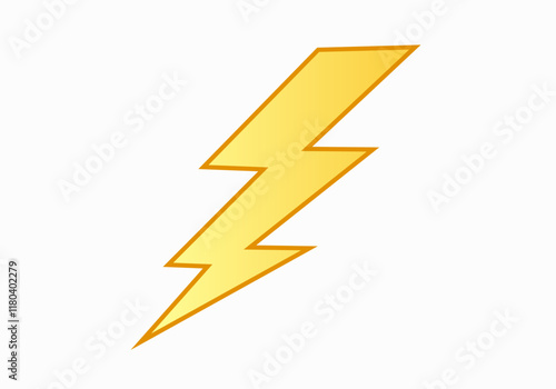 Rayo o trueno amarillo en fondo blanco