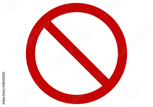 Señal roja de prohibido en fondo blanco