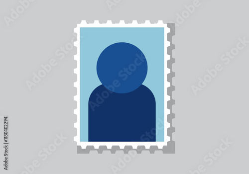 Sello para correo postal en fondo gris