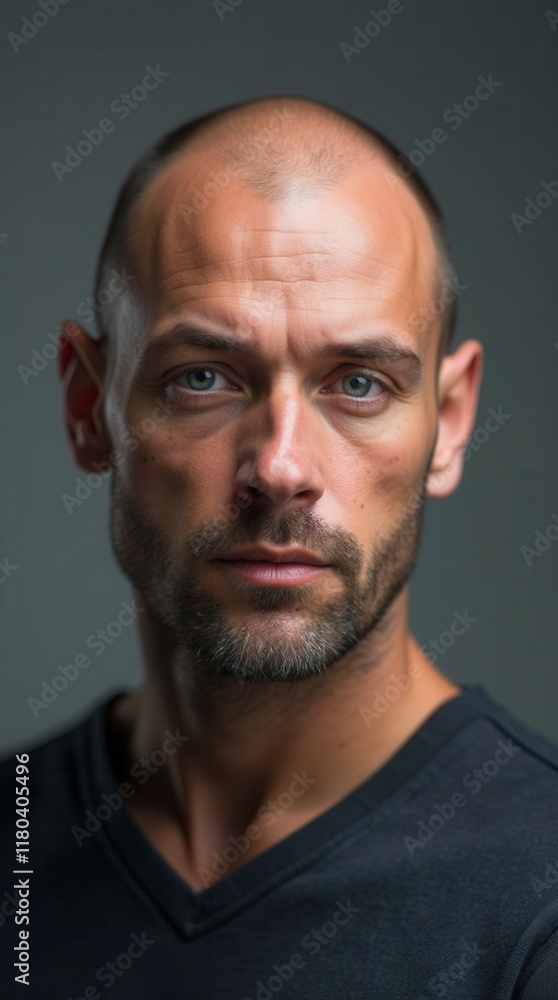 Hair Loss, Portrait And Man With Before And After For Results Of Stress, Cancer Or Depression In Men. Bald, Cosmetics And Skin By Scalp With Alopecia For Hairline Transplant Hair Loss, Portrait And Man With Before And After For Results Of Stress, Cancer Or Depression In Men. Bald, Cosmetics And Skin By Scalp With Alopecia For Hairline Transplant