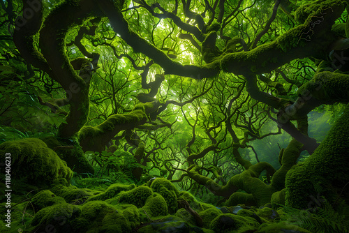 Immerse Yourself in the Timeless Tranquility of Nature's Lush Forest Labyrinth photo