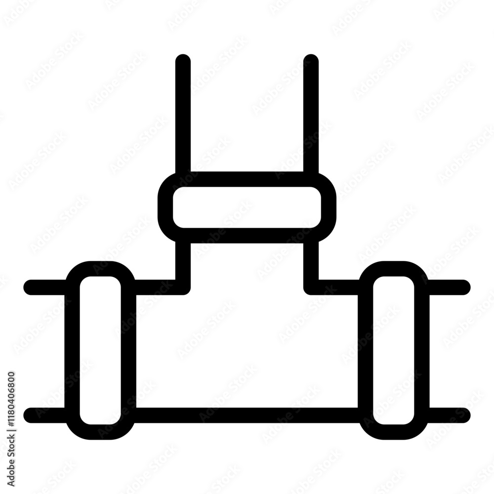 Gas pipeline connection outline icon symbolizing the transport and distribution of gas Gas pipeline connection outline icon symbolizing the transport and distribution of gas