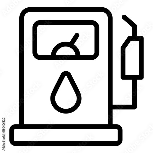 Fuel gas pump station outline icon for dispensing gasoline at service stations