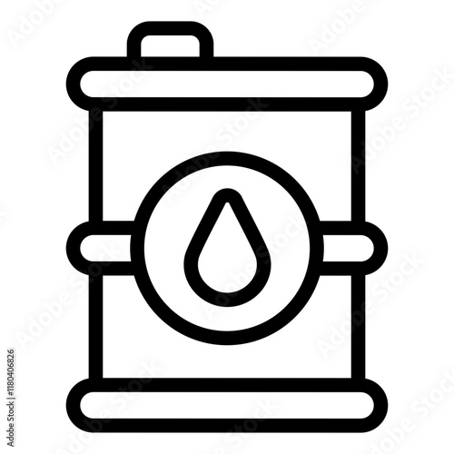 Oil barrel outline icon used to represent crude oil storage and transportation