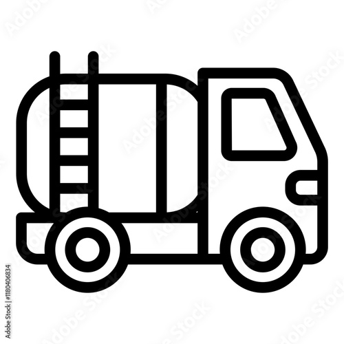 Oil tanker truck outline icon representing the transportation of petroleum products