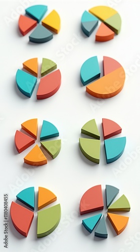Free Download Icon Set Depicting A Pie Chart Divided - GFXLoad