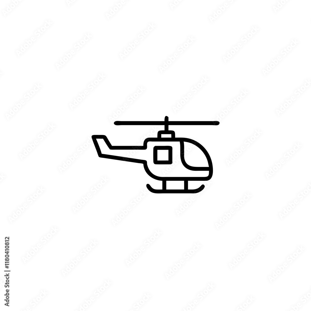 Helicopter Icon isolated on transparent background Helicopter Icon isolated on transparent background
