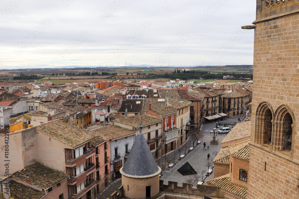 Obraz premium Vista de Olite desde lo alto del castillo