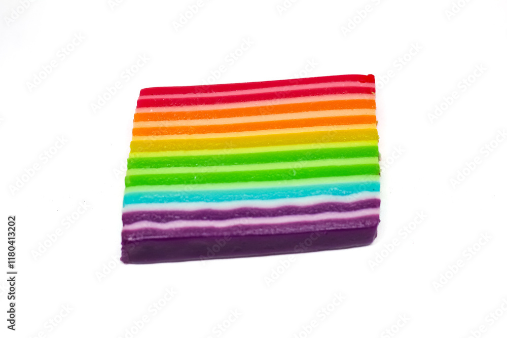 rainbow layer cake isolated on white background rainbow layer cake isolated on white background