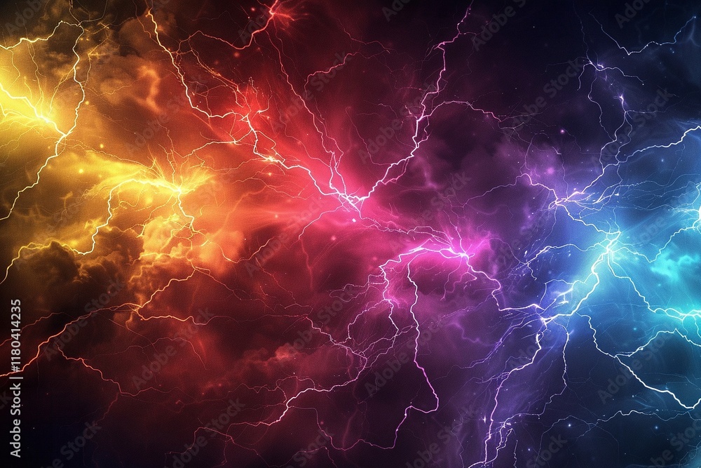 Vibrant streaks of lightning illuminate a dark, cosmic background. A stunning display of color and energy. Vibrant streaks of lightning illuminate a dark, cosmic background. A stunning display of color and energy.