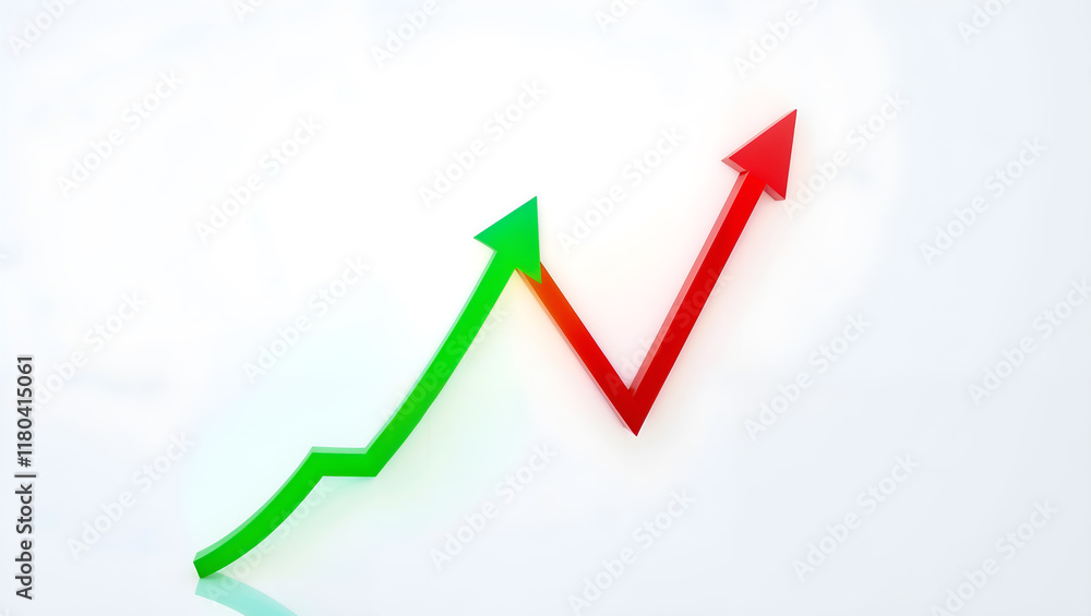 Upward trend graph symbolizing growth, success, or business progress on a white background. Generative AI Upward trend graph symbolizing growth, success, or business progress on a white background. Generative AI