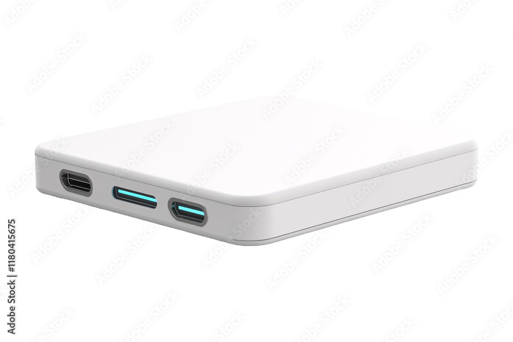 Portable Charger for On-the-Go Power Isolated on White Background Portable Charger for On-the-Go Power Isolated on White Background
