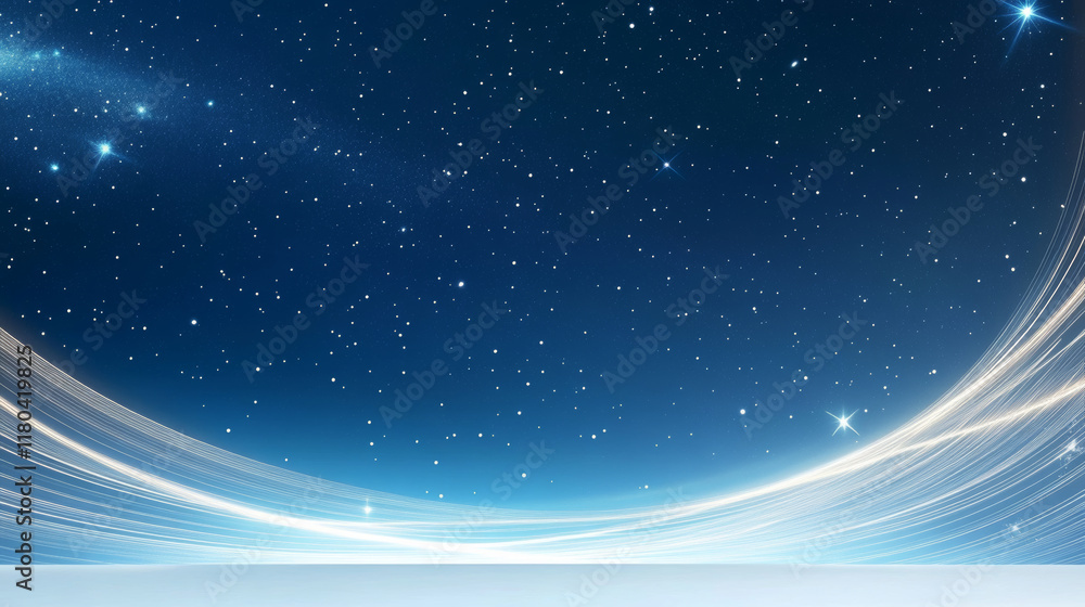 Blue starry sky glowing lines technology background Blue starry sky glowing lines technology background