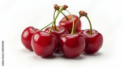 Wallpaper Mural Red Cherry Bundle Isolated On A White Background Torontodigital.ca