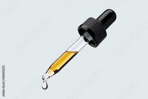 Dropper with a drop of liquid on the tip photo