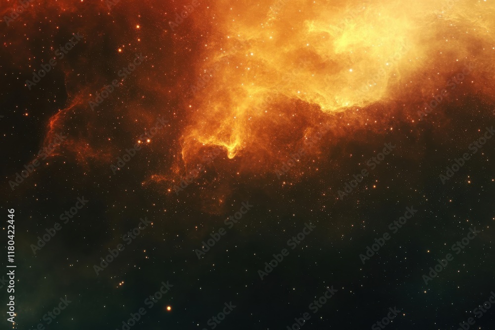 Fototapeta premium Fiery Nebula in Deep Space