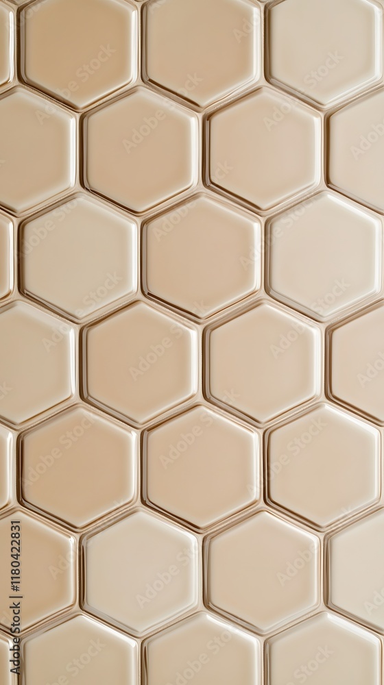 Light Beige Glossy Hexagonal Tile Pattern Light Beige Glossy Hexagonal Tile Pattern