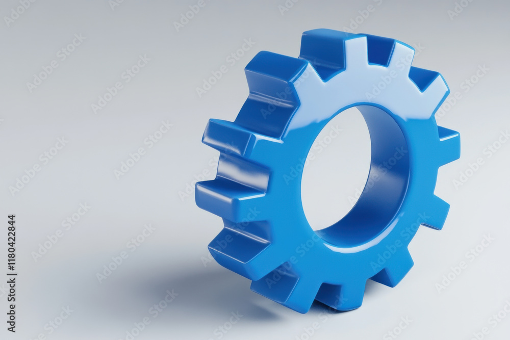 vibrant blue gear icon floating on light background, symbolizing innovation and technology vibrant blue gear icon floating on light background, symbolizing innovation and technology