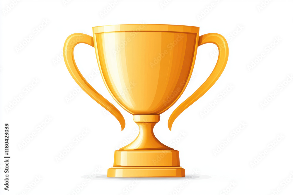 sleek golden trophy cup with elegant handles, symbolizing achievement and success sleek golden trophy cup with elegant handles, symbolizing achievement and success