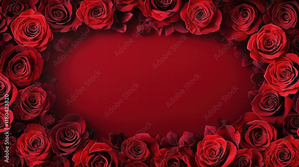 Romantic love roses heart frame background with copy space Romantic love roses heart frame background with copy space
