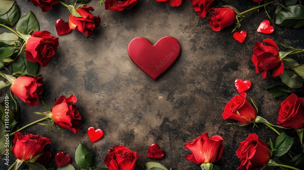 Romantic love roses heart frame background with copy space Romantic love roses heart frame background with copy space