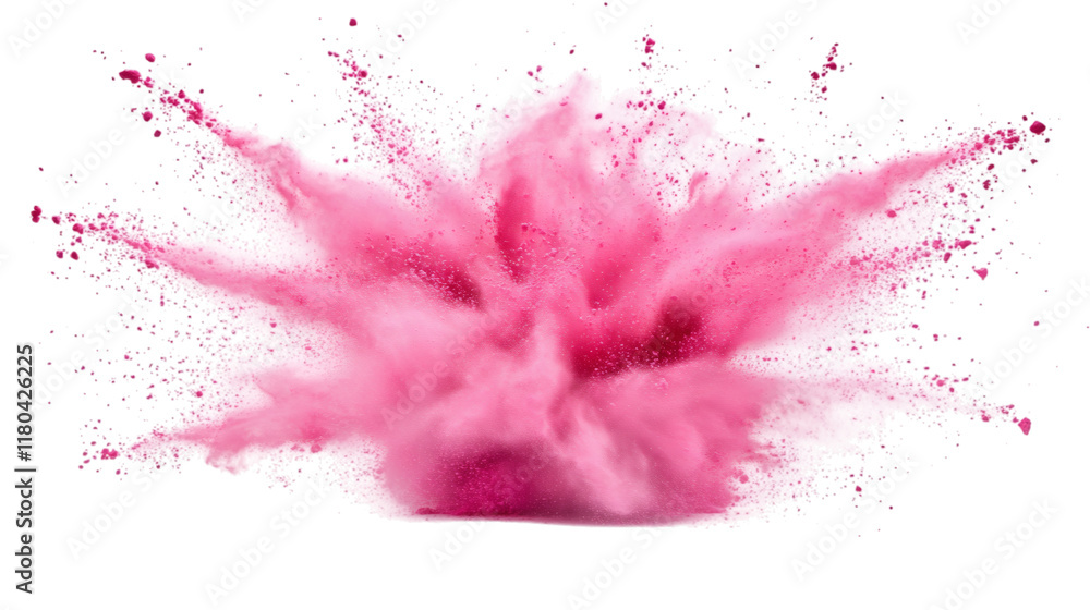 Pink color powder explosion isolated on white background Pink color powder explosion isolated on white background