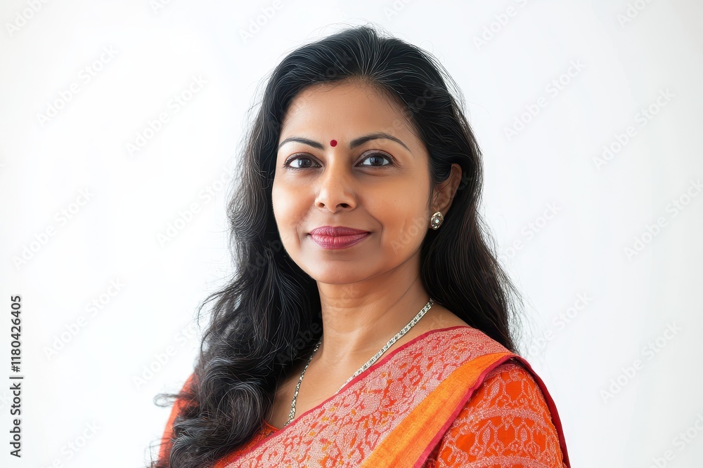 Indian woman in a studio for skincare and cosmetics focusing on facial care and wellness against a white backdrop Indian woman in a studio for skincare and cosmetics focusing on facial care and wellness against a white backdrop