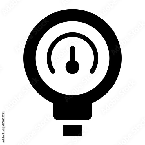 Pressure gauge glyph icon used for measuring pressure in industrial systems