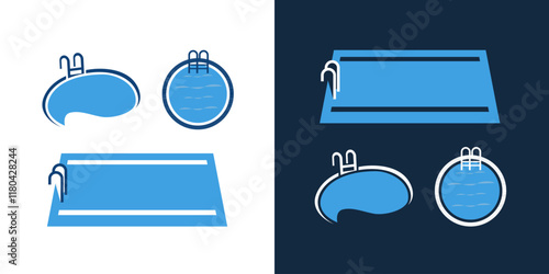 Swimming pool icon vector flat shape graphic design isolated