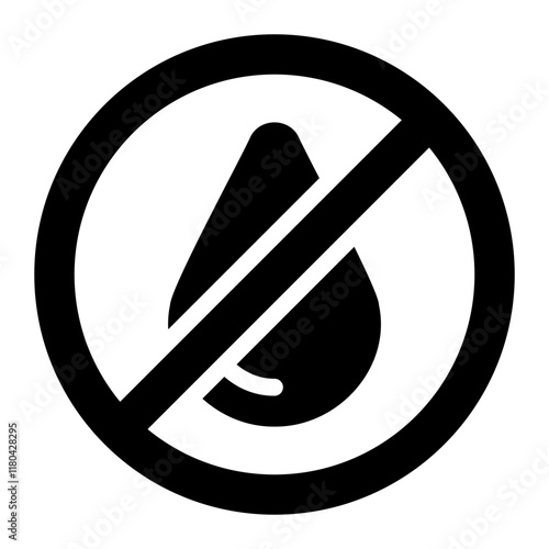 No oil or gas leakage glyph icon representing safety and prevention
