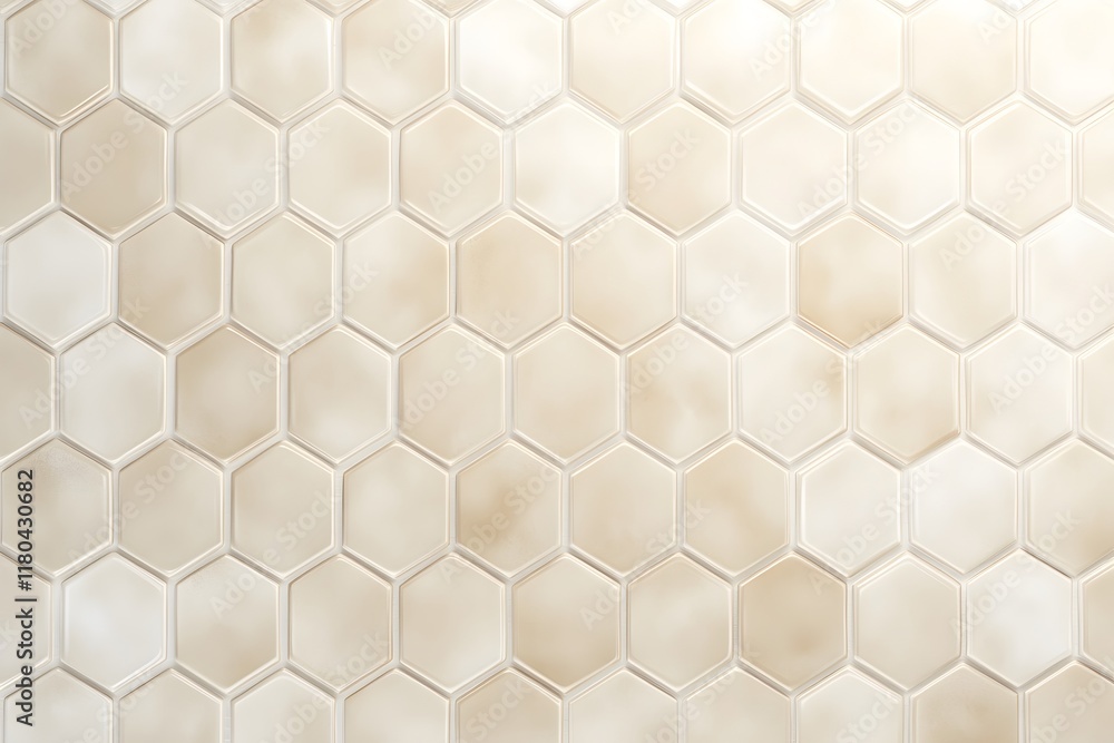 Naklejka premium Beige Hexagonal Tile Pattern