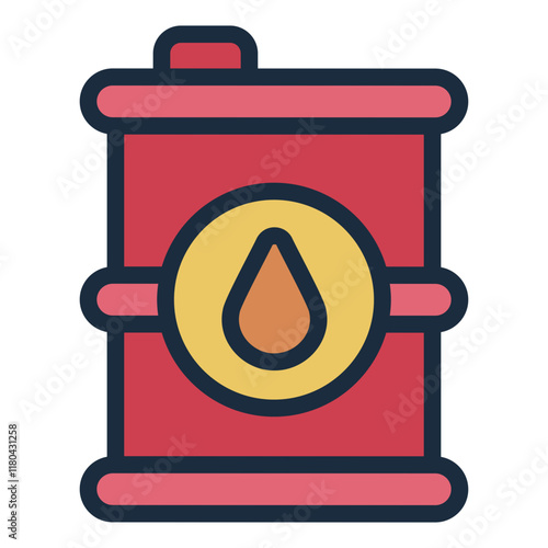 Oil barrel filled line icon used to represent crude oil storage and transportation