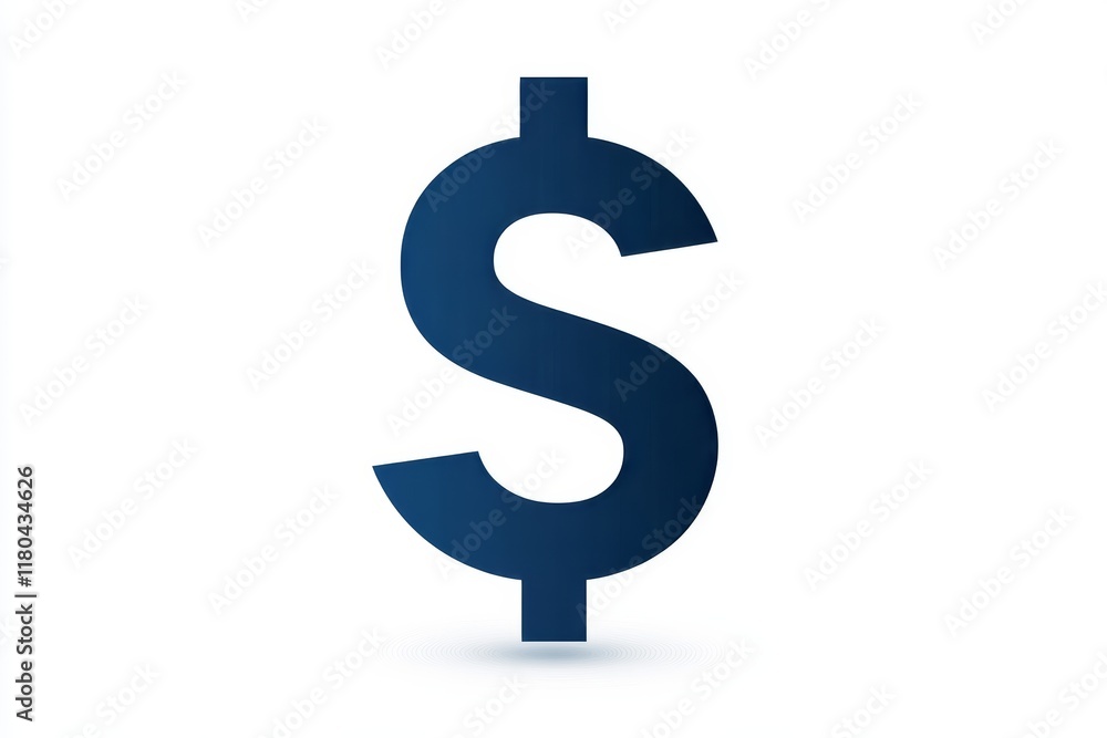 Blue dollar symbol on white background illustration Blue dollar symbol on white background illustration