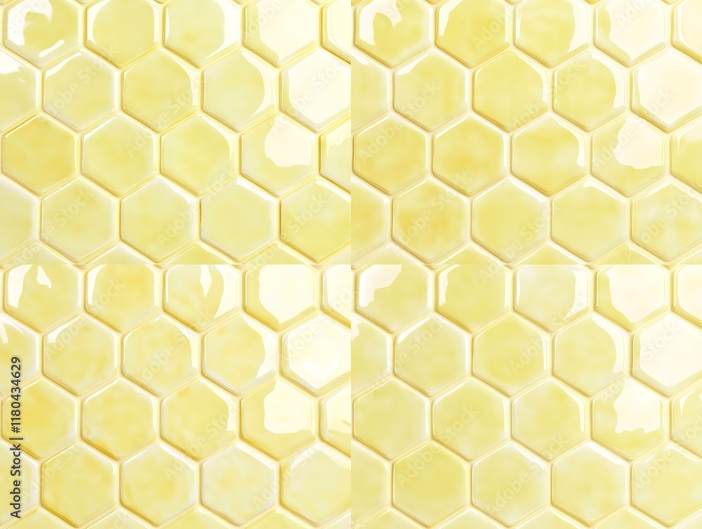 Pale Yellow Hexagonal Tile Pattern Pale Yellow Hexagonal Tile Pattern