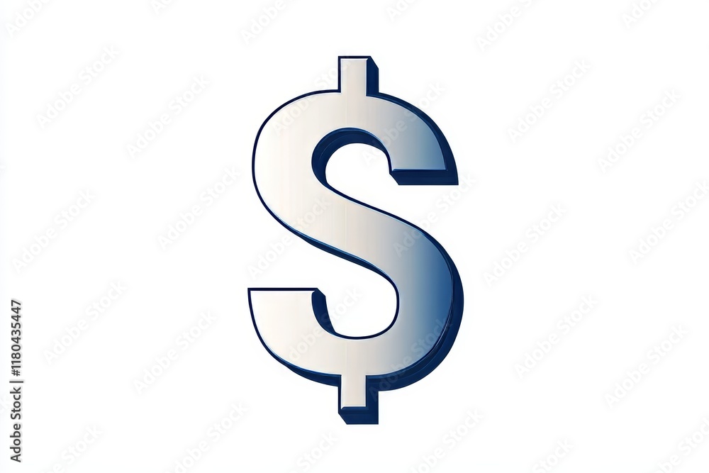 Silver dollar symbol on white background Silver dollar symbol on white background