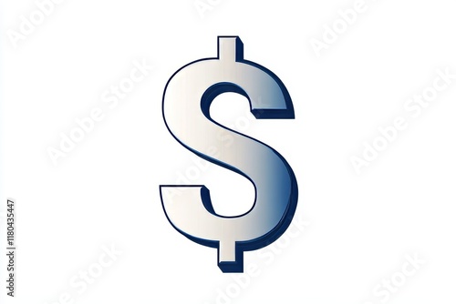 Silver dollar symbol on white background photo