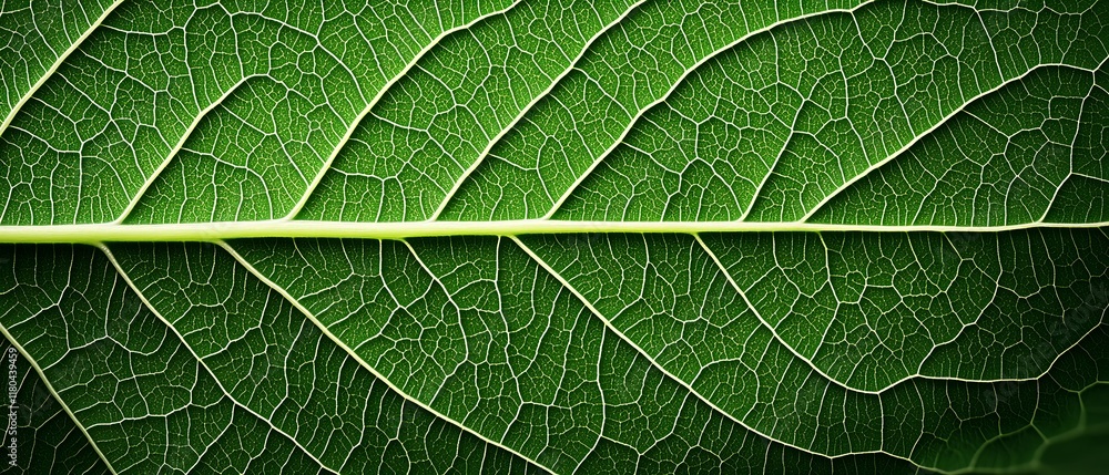 Close-up of a green leaf's intricate vein structure. (3) Close-up of a green leaf's intricate vein structure. (3)