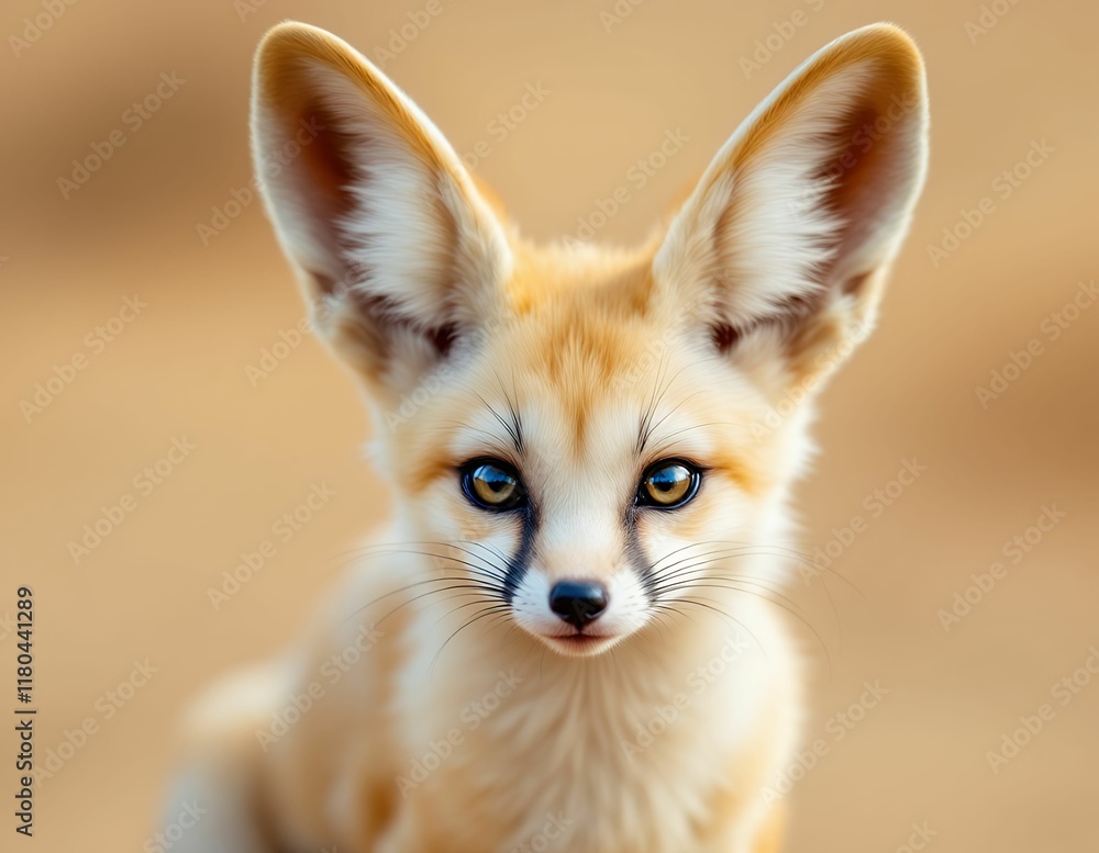 Obraz premium Fennec Fox Portrait: A Captivating Desert Wildlife Close-up