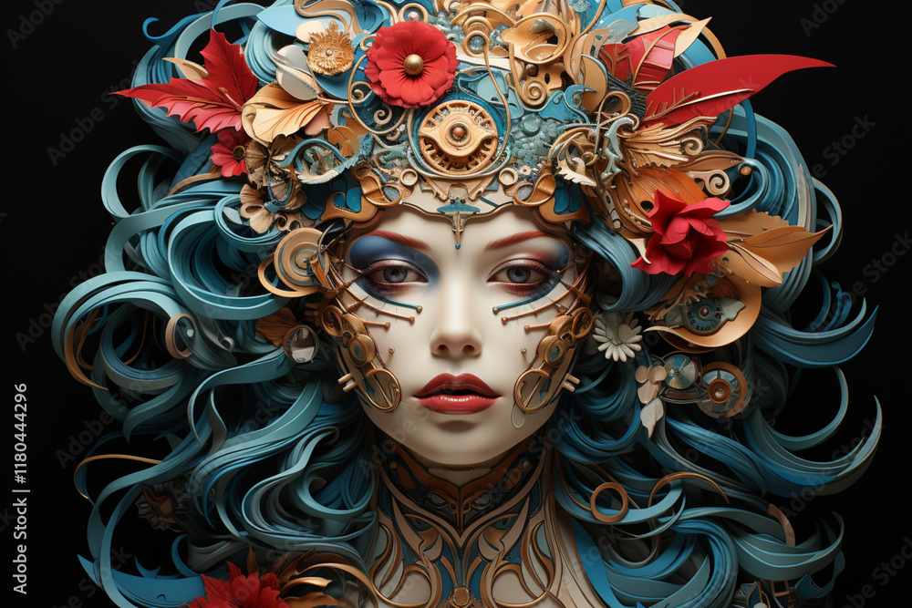abstract psychedelic female model,. abstract psychedelic female model,.