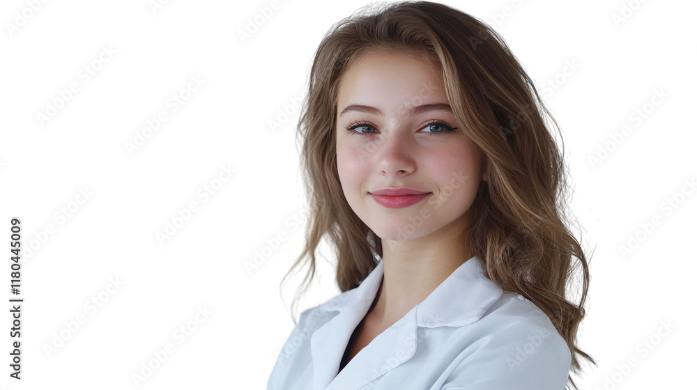Portrait of young female doctor isolated on white background Portrait of young female doctor isolated on white background