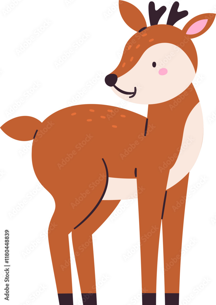 Obraz premium Childish Deer Handdrawn