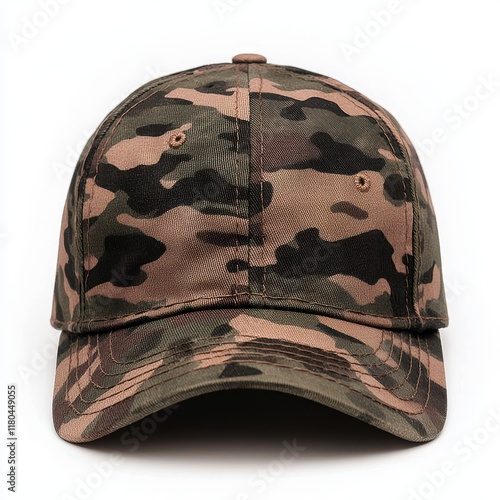 Camo Print Baseball Cap in Earthy Tones for Outdoor Activities
