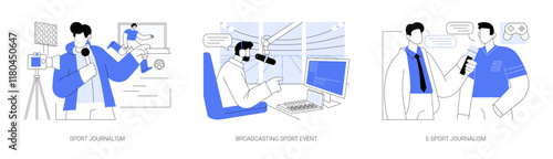 Sport journalism isolated cartoon vector illustrations se