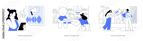 Brand promotion isolated cartoon vector illustrations se