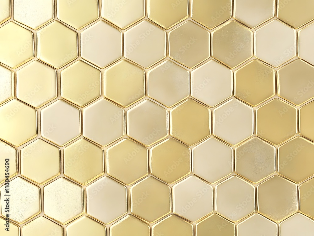 Gold and Off-White Hexagonal Tile Pattern Gold and Off-White Hexagonal Tile Pattern
