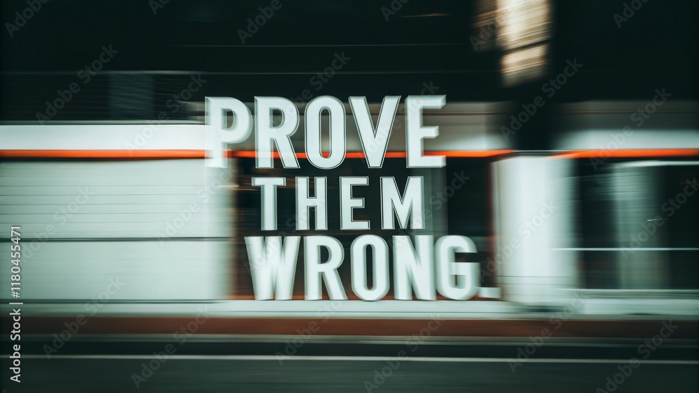 Fototapeta premium Prove them wrong a challenging motivational event in urban streets visual content on determination dynamic environment empowering viewpoint